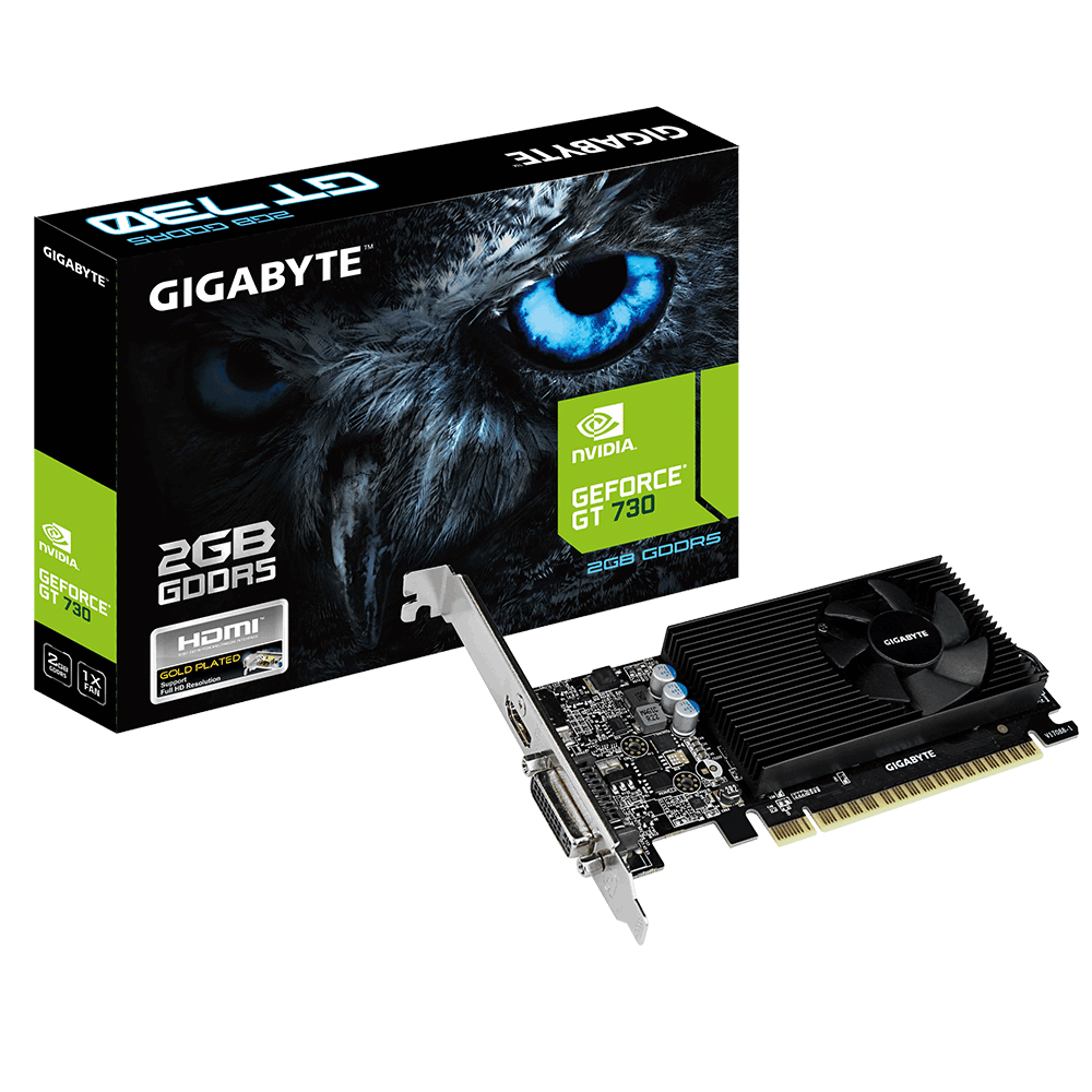 Купить Видеокарта Gigabyte GT 730 2GB GDDR5 (GV-N730D5-2GL) Т-000059624 в  сети магазинов Хайтек!